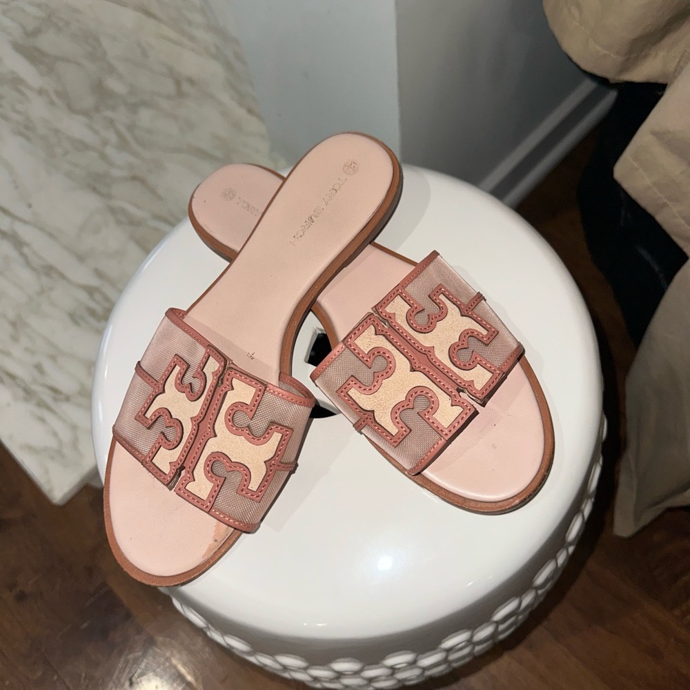 Tory Burch Blush Pink Slide Sandals